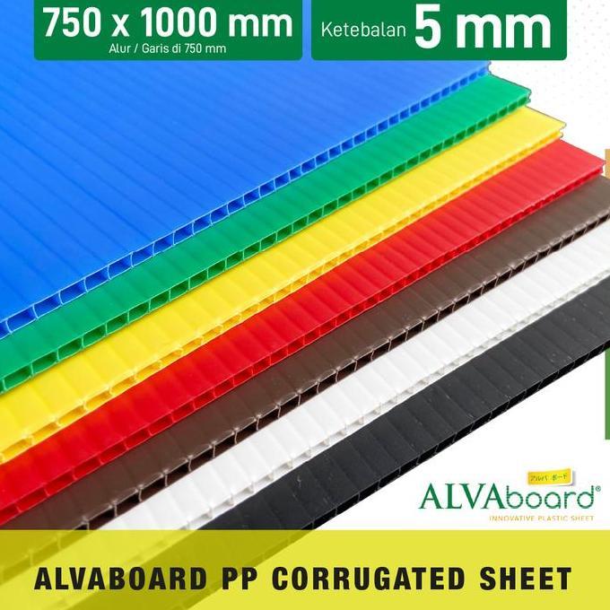 ALVAboard Lembaran Ukuran 100x75 cm Tebal 5 mm Tersedia 7 Varian Warna