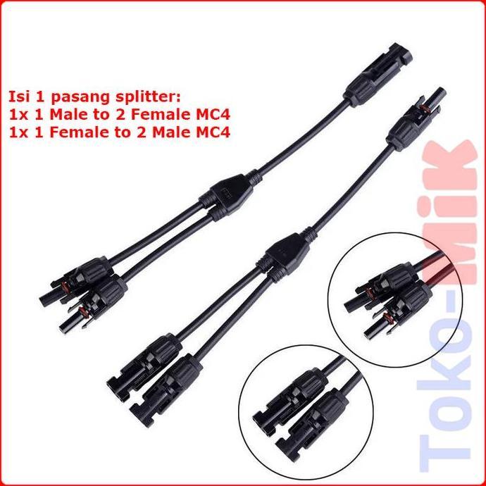 konektor mc4 2 in 1 2in1 cabang 2 (mc4 connector t) 1 ke 2 splitter