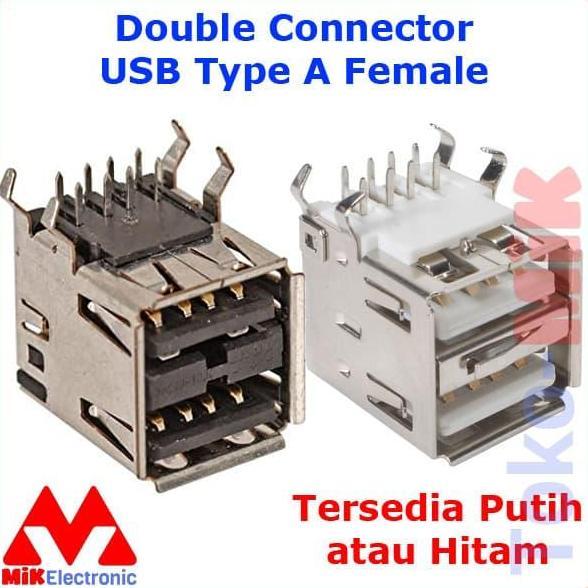 Double Connector Socket Usb Type A (Konektor Usb Tipe A Double)