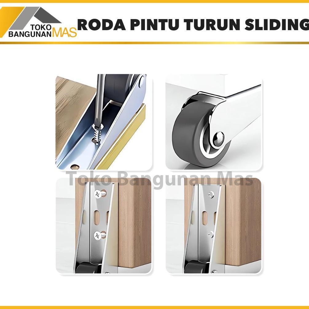 Roda Penopang Stainless Steel Pintu Roda Sliding Bawah Pintu Penyangga Meja Kursi Lemari Pagar