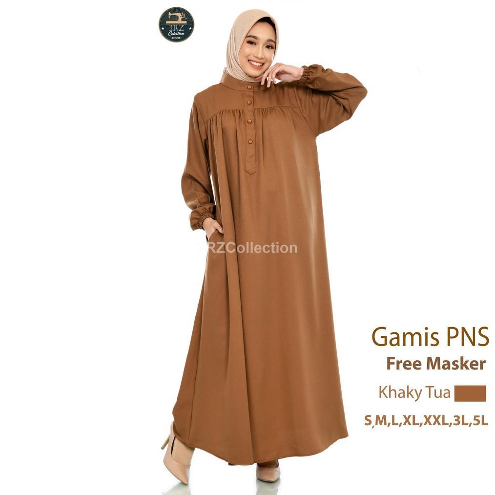 Termurah Baju Dinas Gamis Khaki Tua Pns Pemda Size Jumbo Gamis Pdh Pns Seragam Pns Wanita Terbaru Ba