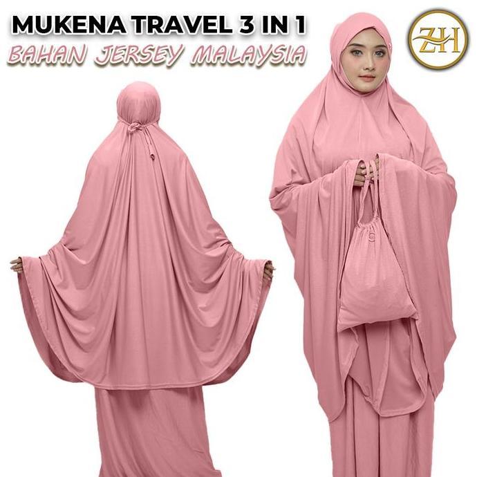 Mukena Jersy Malaysia Mukena Dewasa Bahan Jercey Premium Muslim Traveling Mukenah Mewah Remaja Lebar