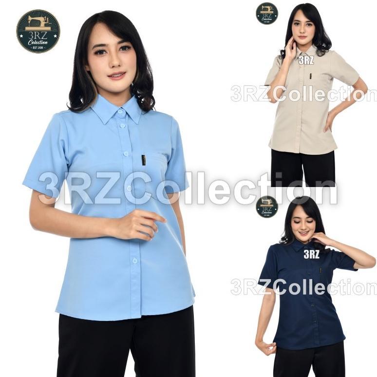Termurah Baju Kemeja Wanita Seragam Biru Muda Wanita Baju Karyawan Wanita Baju Kerja Pdh Wanita