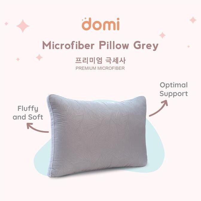 [Promo Bundling] Domi Bantal Microfiber Grey + Domi Guling Microfiber