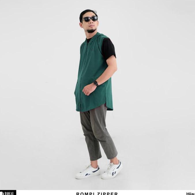 Rosal Rompi Sholat Zipper Rompi Hoodie Pakaian Pelapis Solat Pria