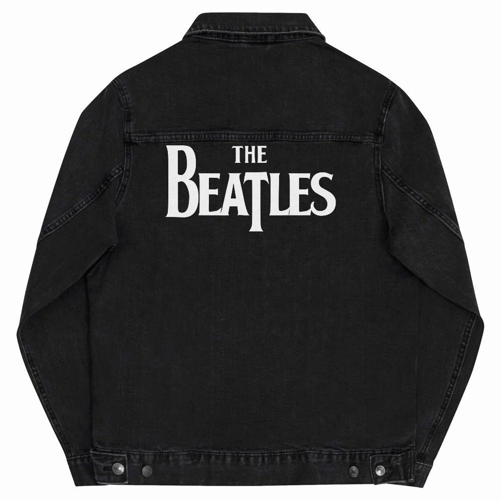 Hot Sale Yinyanks Jacket Denim The Beatles Font Jacket Jeans Hitam