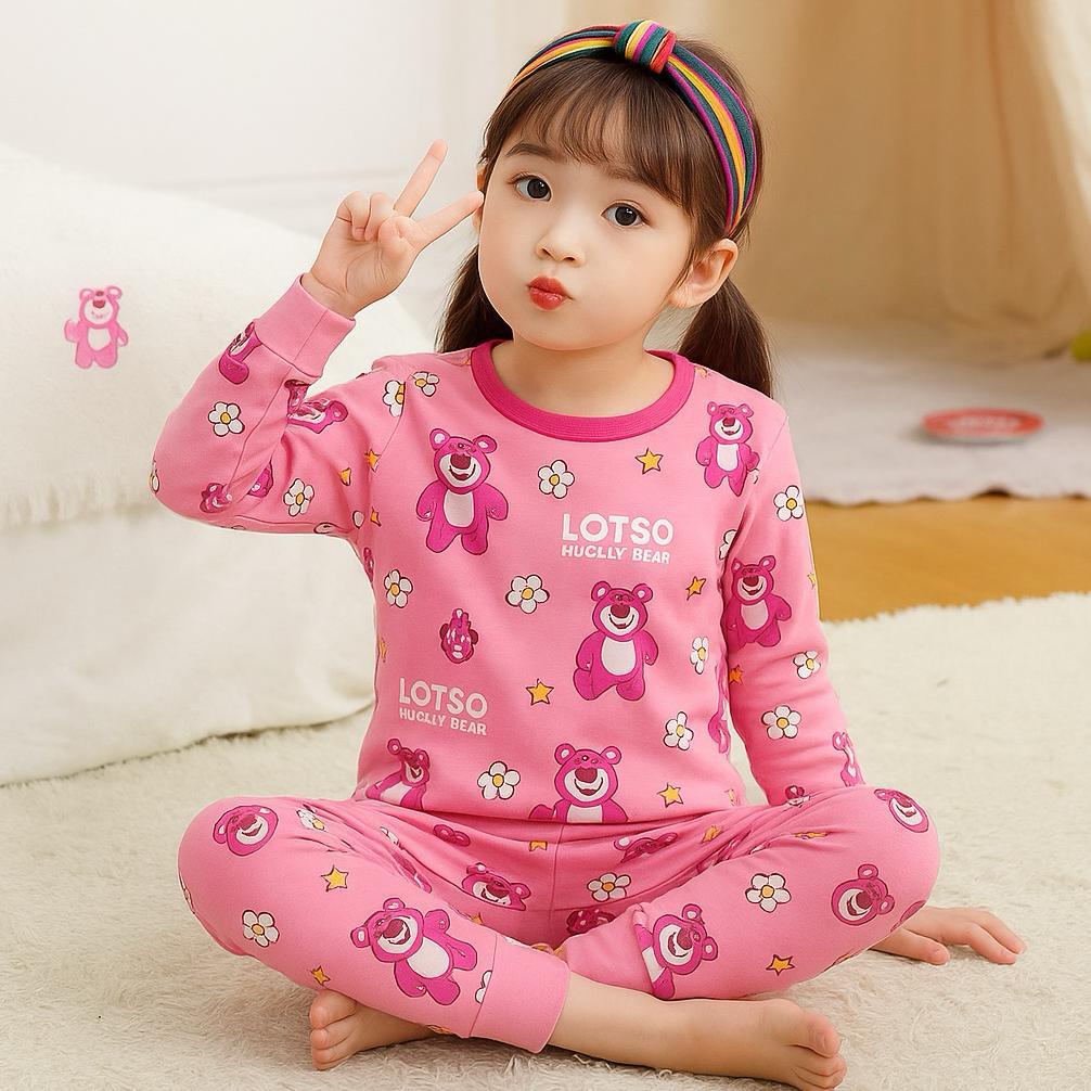 Hot Product Baju Tidur Anak-Anak Lotso Perempuan Umur 1-10 Tahun (Beondream) [Lotso Pink]