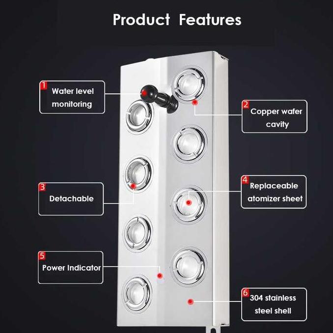 Mist Maker 10 Mata Ultrasonic Mesin Pembuat Kabut Embun Humifider Smoke Fog Machine 350 W