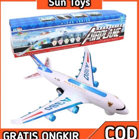 RECOMMENDED Mainan Pesawat Indonesia Airplane Dus Flight Internasional BP67 Pesawat B/O Menyala