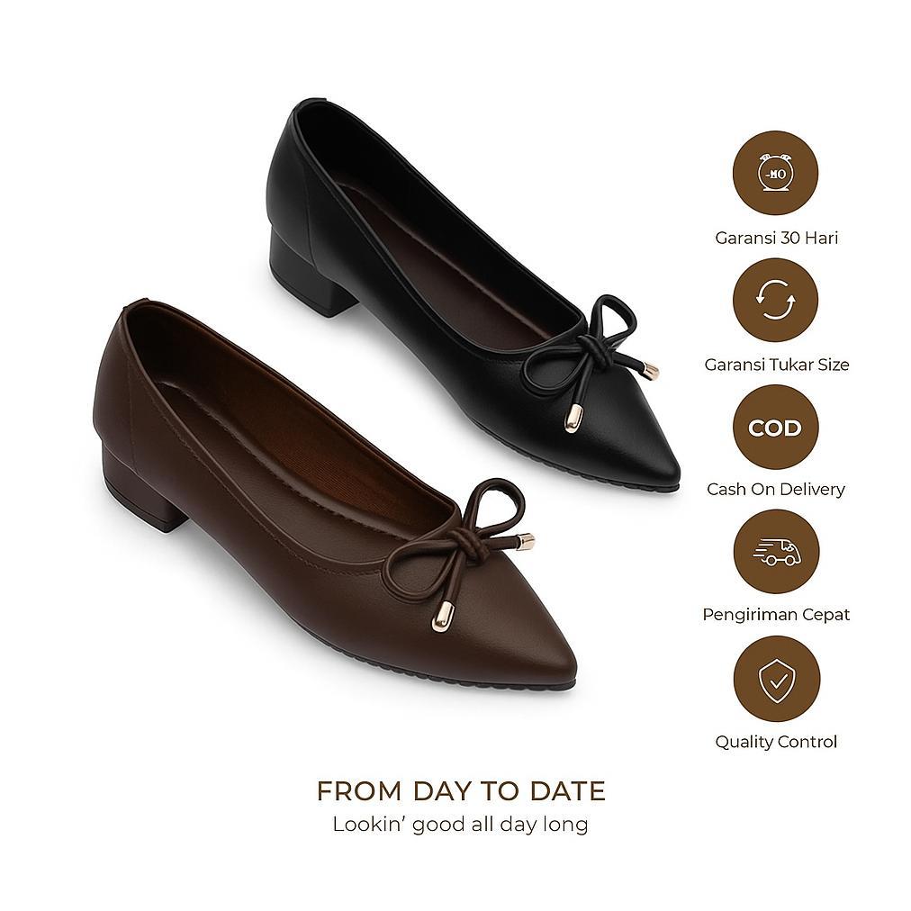 OFFICIAL WINOD Lula Sepatu Kerja Wanita Hak Chunky Heels 3cm