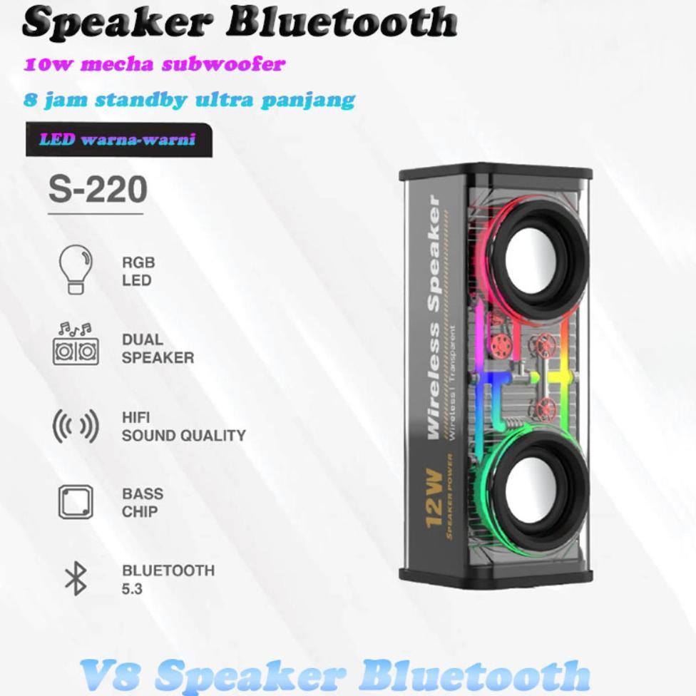 hot product portable v8 boombox wireless stereo surround bluetooth speakers soundbar tws rgb lights 