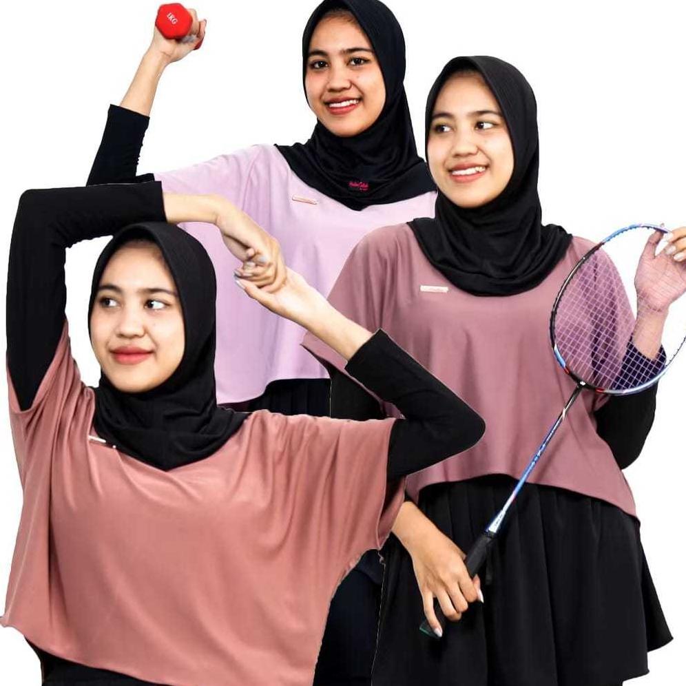 BEST SALE Setelan Baju Olahraga Wanita One Set Luna Sport Crop Top Legging Rok Model 3 in 1 Bahan Je