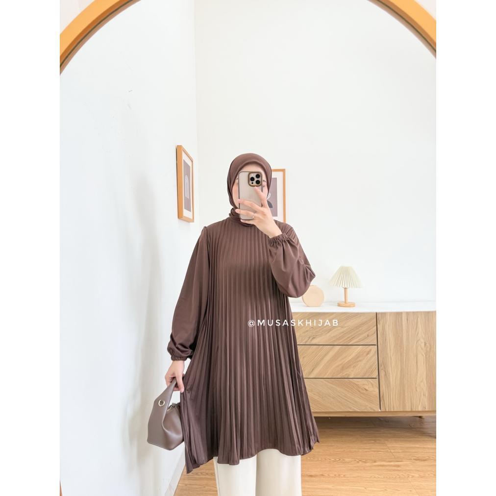 PROMO TUNIK PLISKET / SETELAN PLISKET / ONESET PLISKET POLOS / SETROK PLISKET / SETELAN GAMIS PLISKE