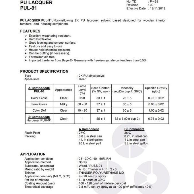 Cat Propan PU ACRYLIC CLEAR PU-91 5 LT SET - PUL-91 CLEAR