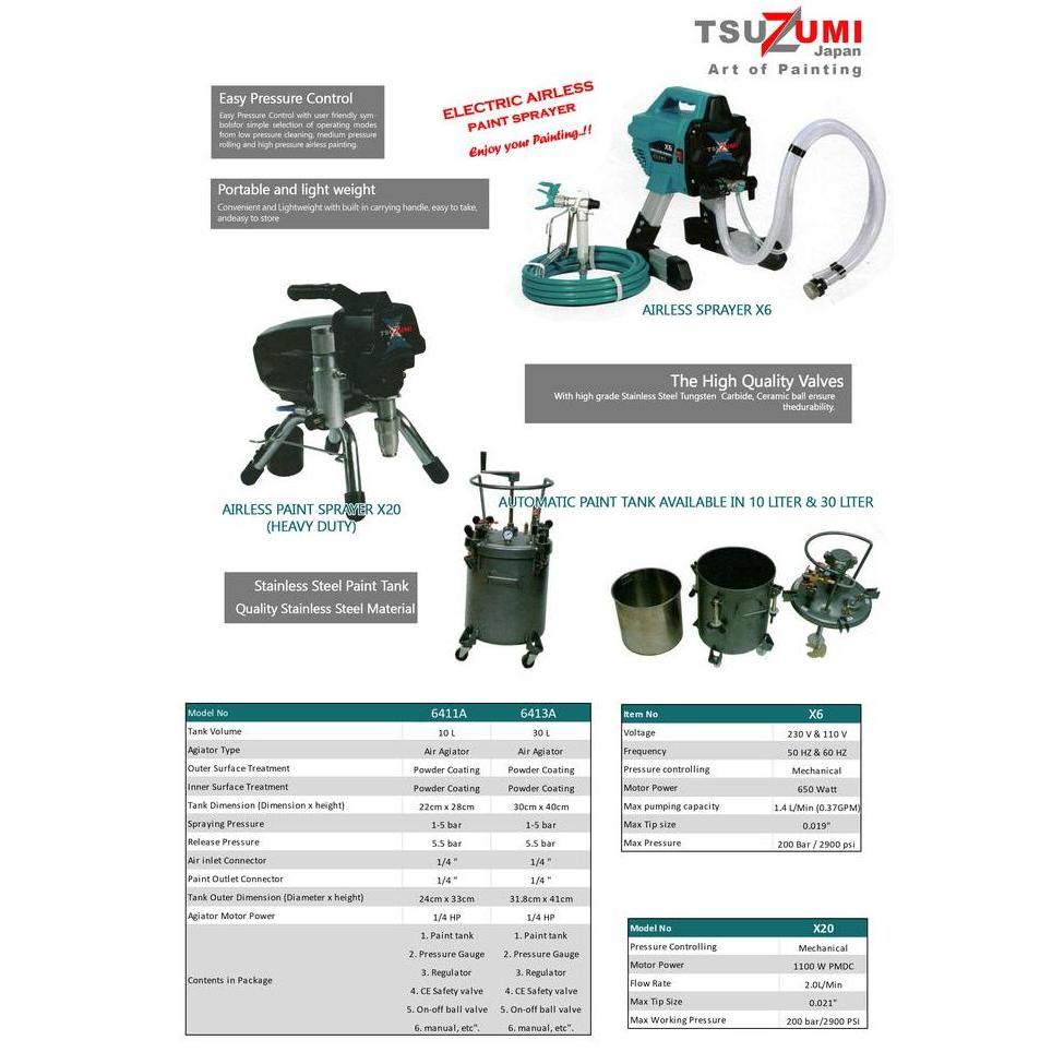 Mesin cat tembok cat epoxy Tsuzumi X20 Japan Technology