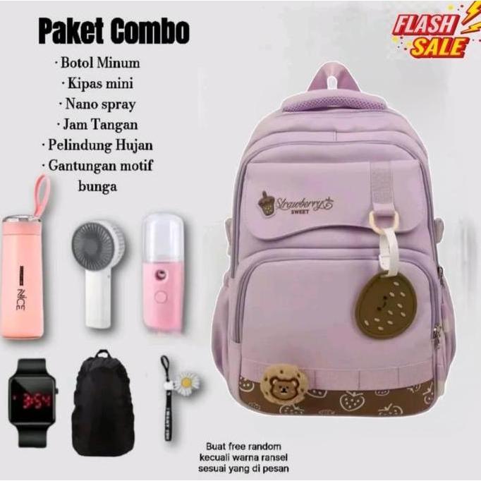 TERLARIS!! STRAWBERRY STREET TAS RANSEL ANAK SEKOLAH WANITA KARAKTER TERBARU SD SMP DAN SMA FASHION 