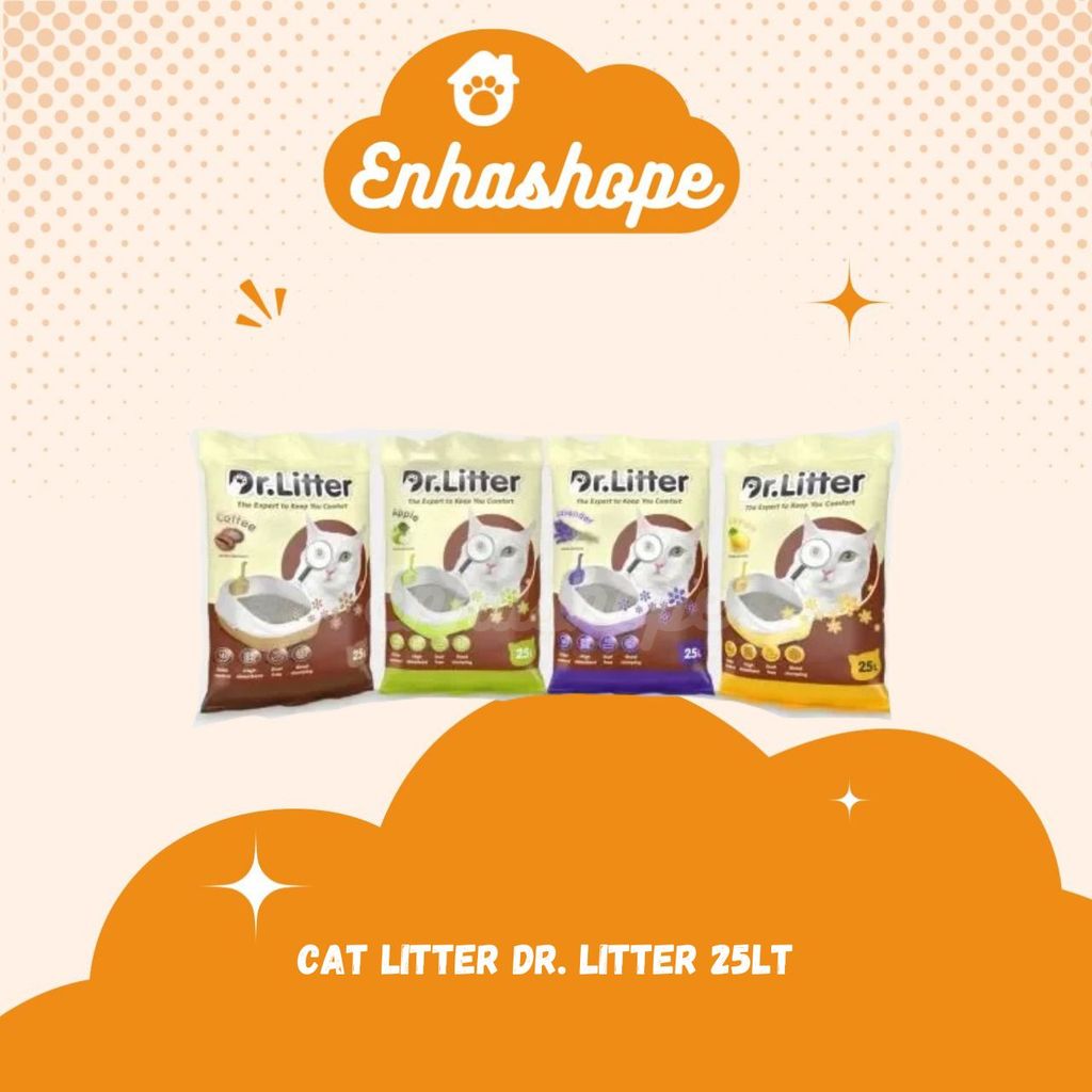 Cat Litter Dr. Litter 25lt - Pasir Kucing Wangi Gumpal