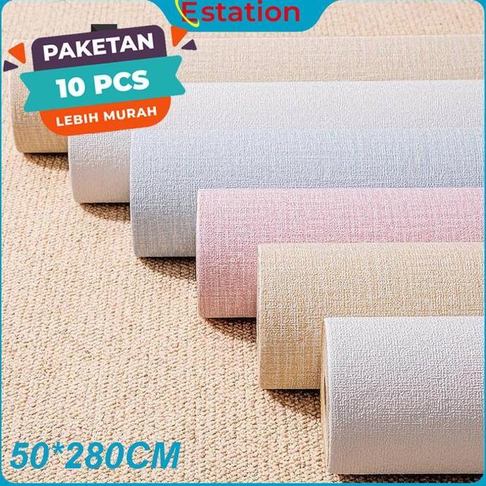 Violajeka12 - (PAKET 10 Roll) Wallpaper Linen 10 Roll | Wallpaper Dinding | Dekorasi Kamar | Wallpap