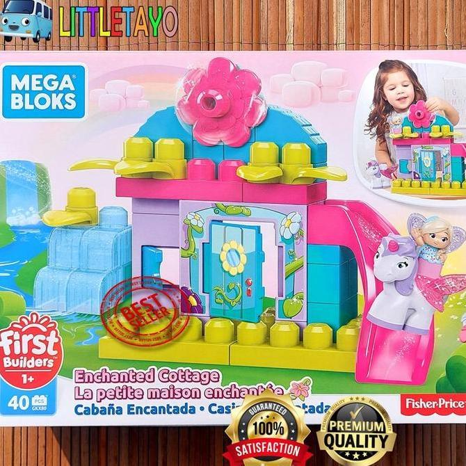 MEGA BLOKS FLOWER FAIRIES ENCHANTED COTTAGE PLAY SET FIRST BUILDER