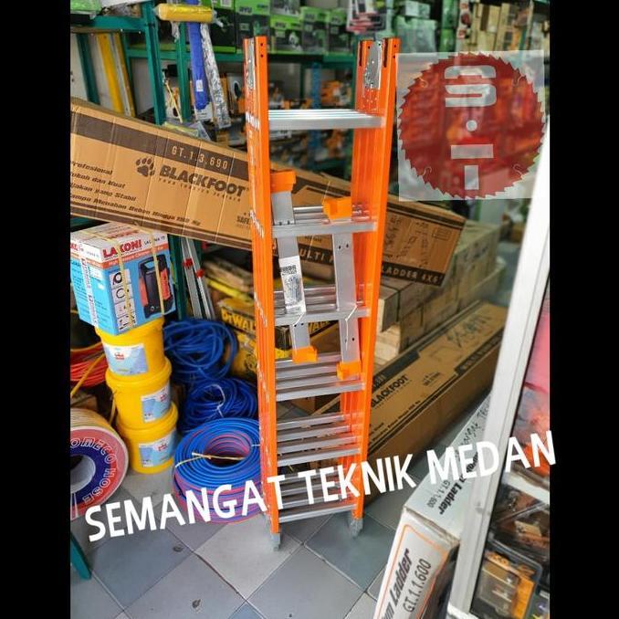 TANGGA LIPAT ALUMINIUM MULTIFUNGSI 4 MODE 6.9m 6,9 M METER BLACKFOOT