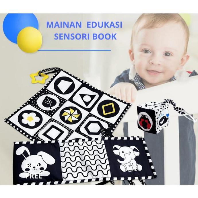 WNDR Sensory book bayi 0-6 bulan gantung | buku sensorik bayi 0-6 bulan gantung | Cloth book bayi