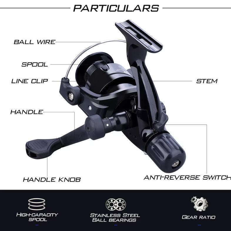 big promo bisa cod-reel fishing pancing metal spool deukio ac2000-7000 warna hitam katrol pancing fu