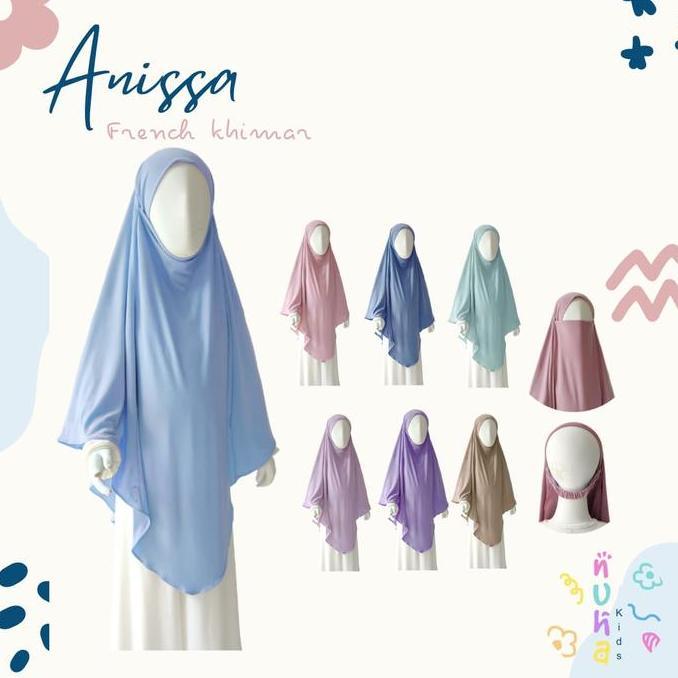 NEW FRENCH KHIMAR ANAK JILBAB HIJAB SYARI JERSEY PREMIUM ANISSA FK NUHA KIDS ORI