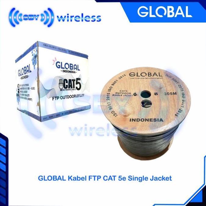 GLOBAL Kabel FTP CAT 5e Outdoor Single Jacket 305 Meter , LAN STP Cat5e