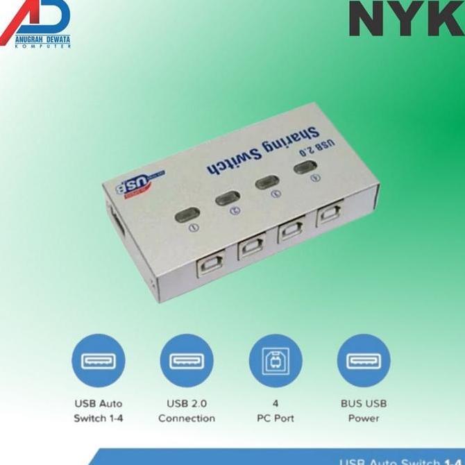 TERMURAH - AUTO USB SHARING SWITCH PRINTER 4 PORT