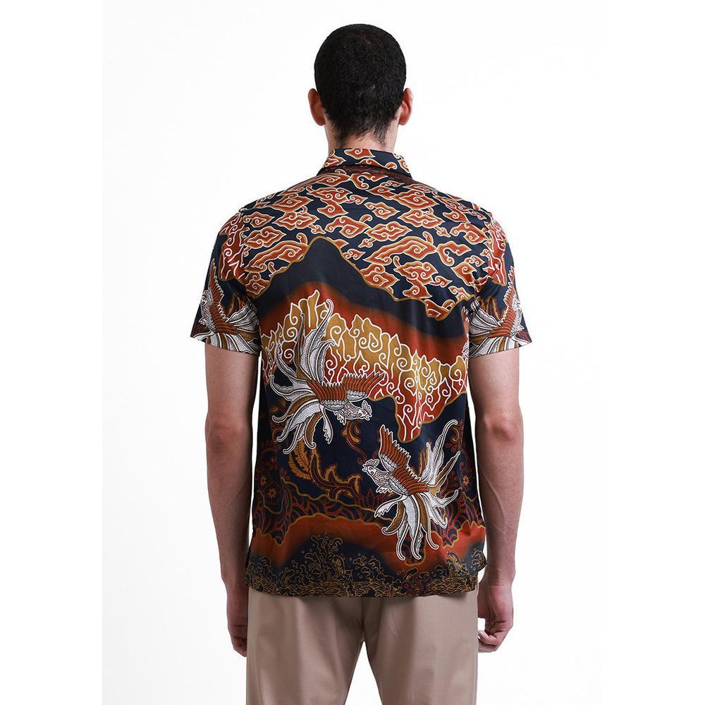 Manzone Kemeja Batik Lengan Pendek Pria Darudana Black