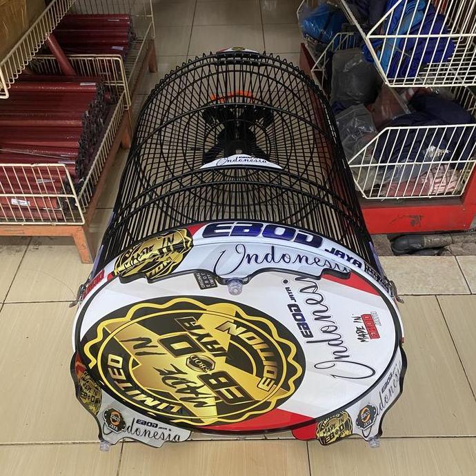 NEW SANGKAR KANDANG MURAI EBOD JAYA MERAH PUTIH DECAL PVC NO 2 ORI