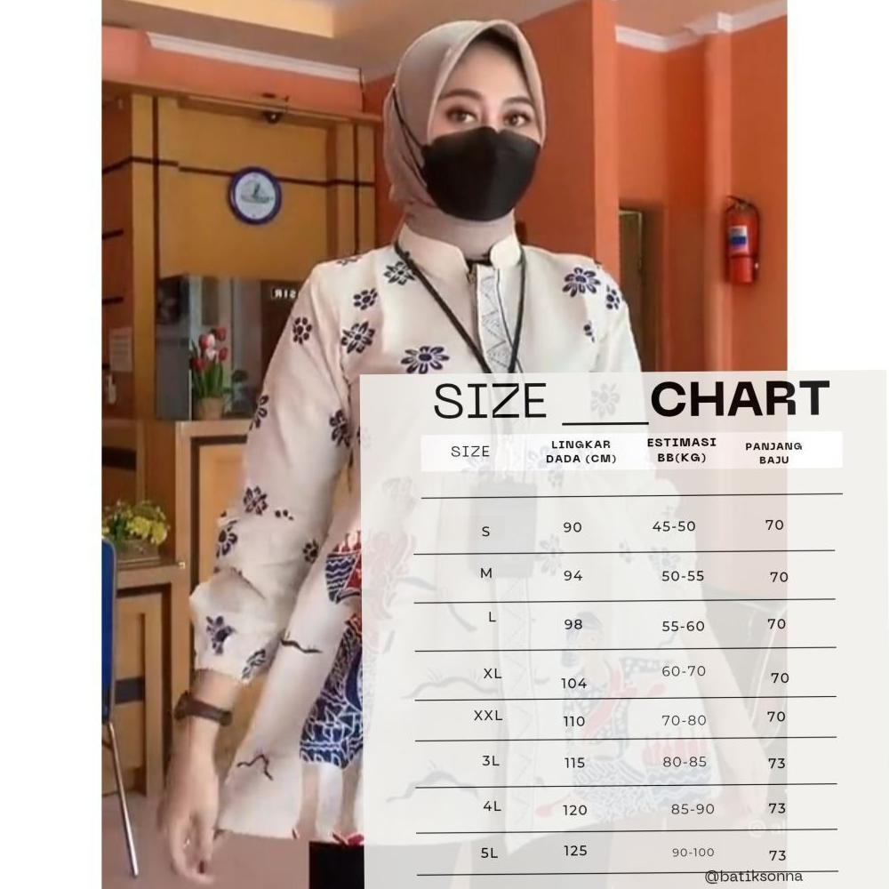 M-4XL INSTANT MEDAN TERMURAH  Batik Wanita Kancing Depan Motif Mbok Jamu Ready Size Standar dan Jumb