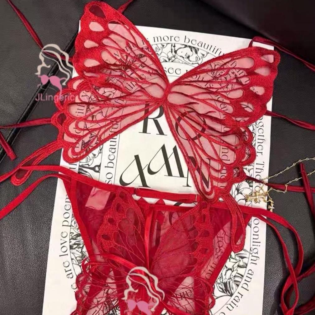 HOT SEXY LINGERIE BRA SET KUPU KUPU BUTTERFLY/ SET BRA / BH SET WANITA SEKSI / BH SETELAN WANITA DAN