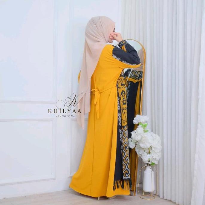 TAMPIL MODIS  KhilyaaFashion-GAMIS BATIK TENUN ELEGANT MOTIF TERBARU / DRESS ETNIK WANITA POLOS MIX 