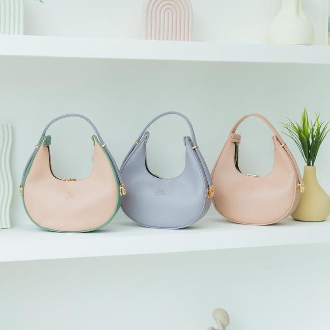 NEW MOONA SHOULDER BAG / HAND BAG WANITA KULIT PU POLOS ORI