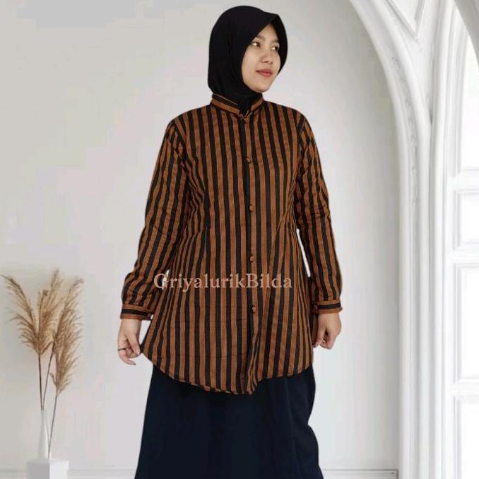 BELI Tunik lurik ,Blus tunik wanita, Tunik buat ngantor BELI