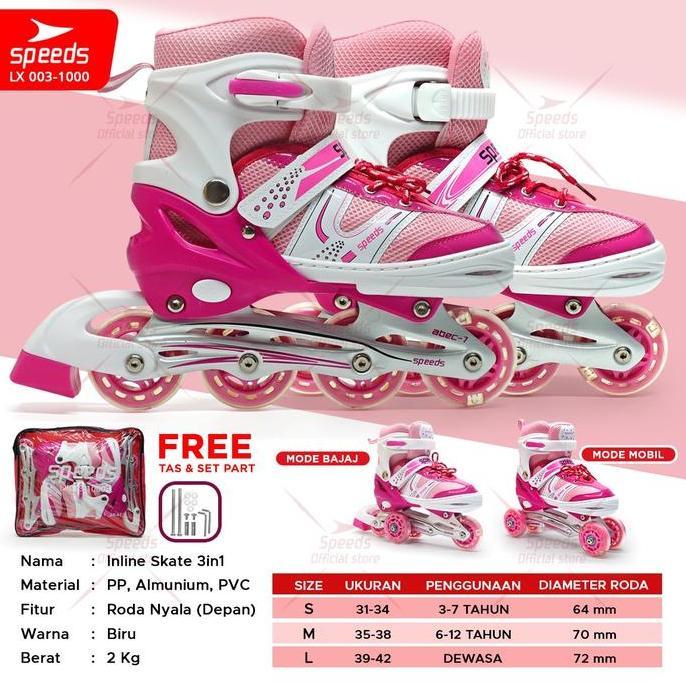 Sepatu Roda Anak Power King Inline Roda Full Karet 666 barang impor