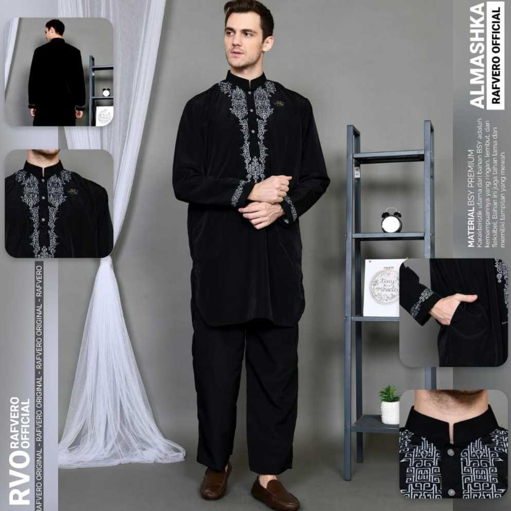 HOT Baju Muslim Koko - Setelan Pakistan Al-Mashka - Setelan baju Muslim RAFVERO Original