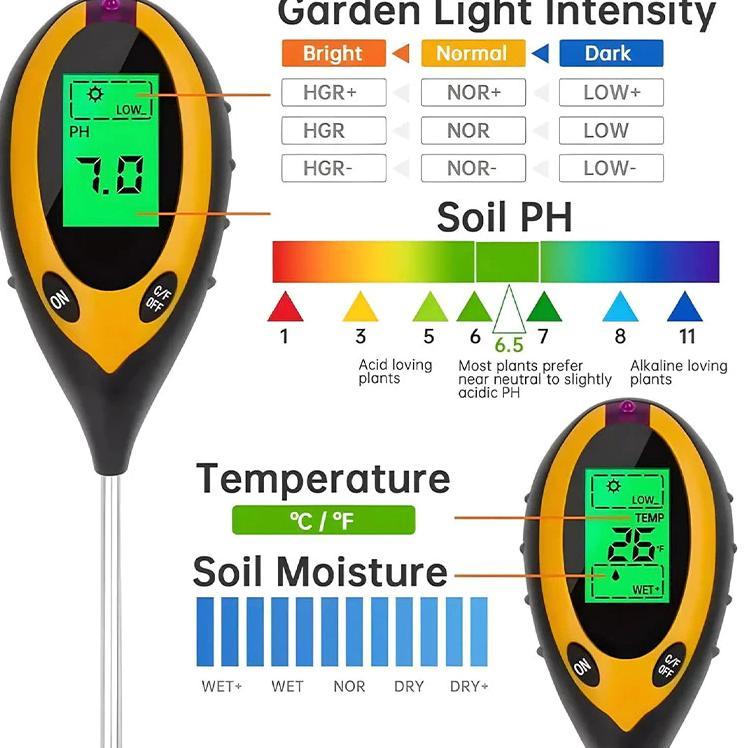 Digital Soil Analyzer - Ph Meter Soil Digital Include Baterai - Tester Meter Alat Ukur Ph Tanah 4 In