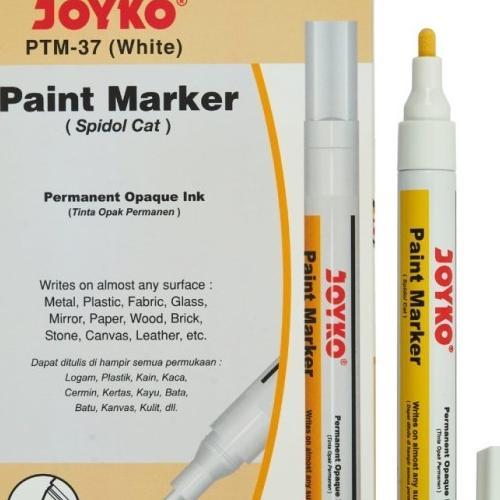 Paint Marker Joyko / Spidol Cat Putih Hitam Gold Silver - 1 Lusin Isi 12 Pcs