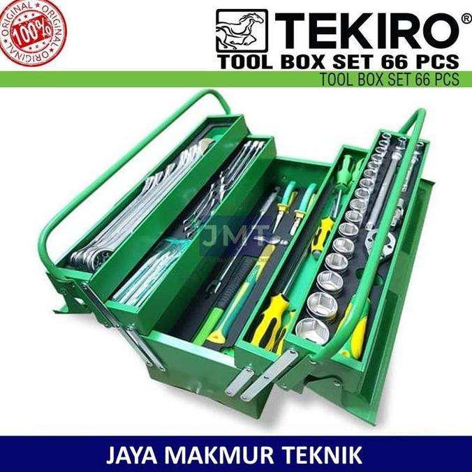 Promo Tekiro Tool Box Set 66 Pcs Kotak Perkakas 3 Susun Set Isi 66 Pcs Mekanik Tool Box 3 Susun Set 