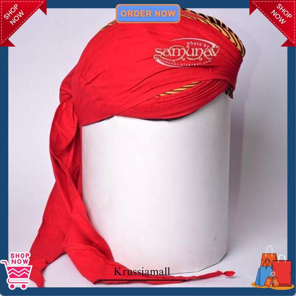 Blangkon Lipat Jogja Koncer Warna Merah Motif Samurai Murah Produk Favorit