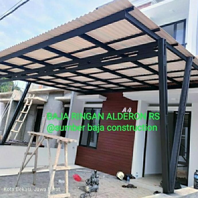 Termurah Kanopi Teras Baja Ringan Atap Alderon Rs/Single Terpasang