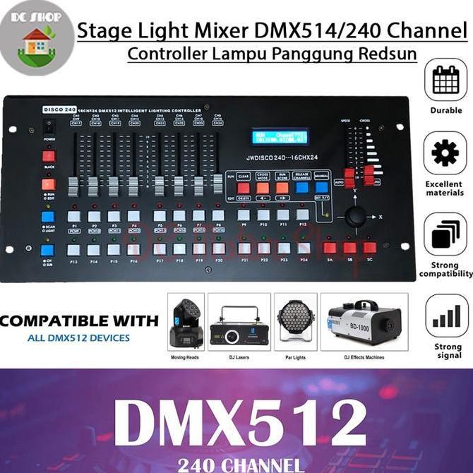 MIXER LIGHTING DMX 512 / DISCO 240 DMX240 CONTROLLER LAMPU PANGGUNG SOS