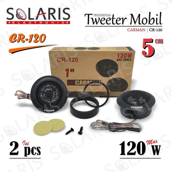 TERLARIS CARMAN CR-120 TWEETER MOBIL 5 CM 120W MAX POWER 2 PCS UNTUK AUDIO MOBIL DOME TWEETER MAGNET