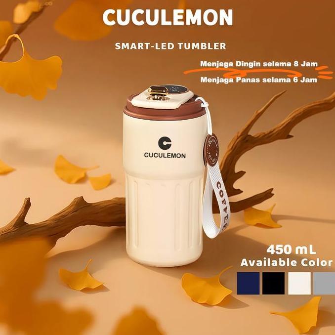 Lintangbagio9 - Cuculemon Smart LED Temperature Display Tumbler 450ml tamler hot cool 316 Stainless 