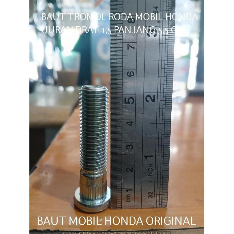 BAUT MUR RODA TROMOL MOBIL PANJANG 5,5 CM ORIGINAL HONDA UKURAN DRAT 1,5 SOLUSI AGAR BISA PAKE SPICE