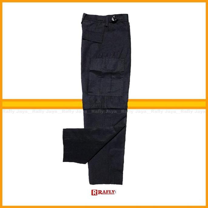 Celana Cargo Hitam Pdl Bahan Ripstok Celana Outdoor - Celana Camping - Rafly Jaya