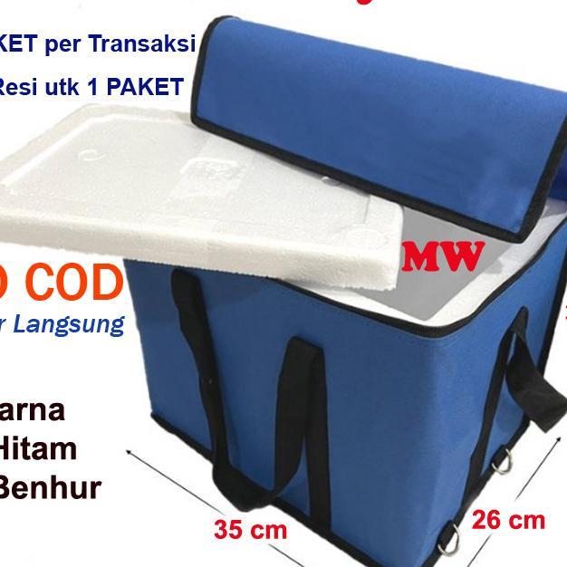 ( No Cod ) Paket Tas Bekal Es Ukuran 35 X 26 X 31 Cm Dan Gabus Sterofoam Styrofoam Box Kotak Tanggun