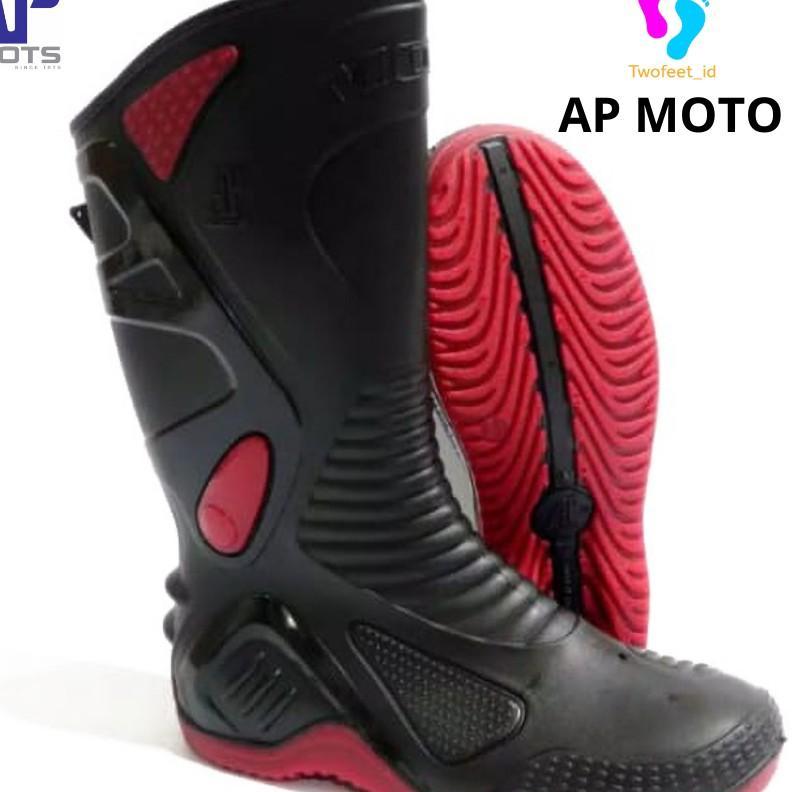 Ap Moto 2 - Sepatu Ap Boots Moto 2 - Ap Boots Moto 2 Black Red 38-45 - Sepatu Boot Sepatu Bikers